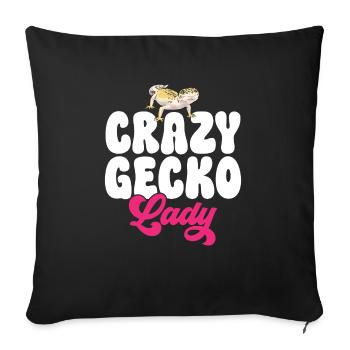 Leopard Gecko Reptile Pet Gecko - Sofa pillowcase 17,3'' x 17,3'' (45 x 45 cm) - black - Front