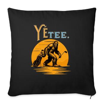 Yeti golfer, here is the Yete! - Sofa pillowcase 17,3'' x 17,3'' (45 x 45 cm) - black - Front