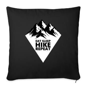 Alps Mountains Eat Sleep Hike Repeat Vector - Sofa pillowcase 17,3'' x 17,3'' (45 x 45 cm) - black - Front