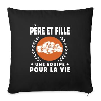 Father and Daughter Vintage Dad Stitch Shot - Sofa pillowcase 17,3'' x 17,3'' (45 x 45 cm) - black - Front