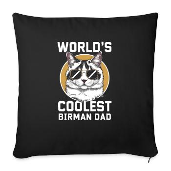 Katze Birma Geschenk - Sofakissenbezug 45 x 45 cm - Schwarz - Vorne