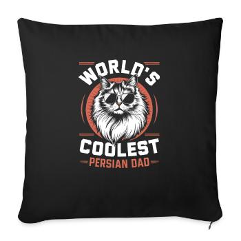 Katze Perser Geschenk - Sofakissenbezug 45 x 45 cm - Schwarz - Vorne