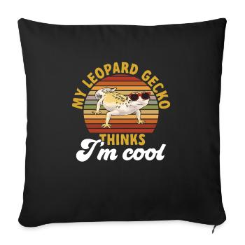 Leopard Gecko Reptile Pet Gecko - Sofa pillowcase 17,3'' x 17,3'' (45 x 45 cm) - black - Front
