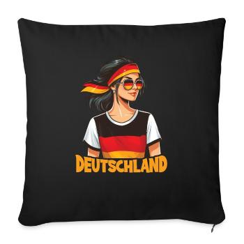 Allemagne Drapeau Femme Bandeau Allemagne - Housse de coussin décorative 45 x 45 cm - noir - Devant