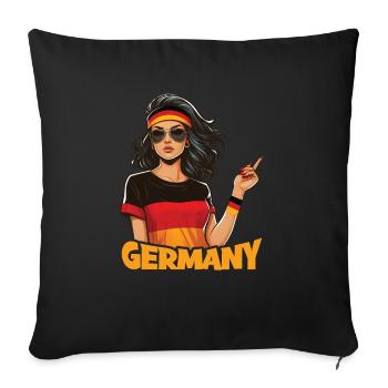 Allemagne Drapeau Femme Bandeau Allemagne - Housse de coussin décorative 45 x 45 cm - noir - Devant