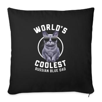 Katze Russisch Blau Geschenk - Sofakissenbezug 45 x 45 cm - Schwarz - Vorne