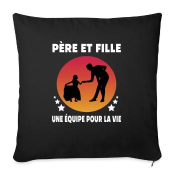 Dad Father and Daughter Vintage Humor Father - Sofa pillowcase 17,3'' x 17,3'' (45 x 45 cm) - black - Front