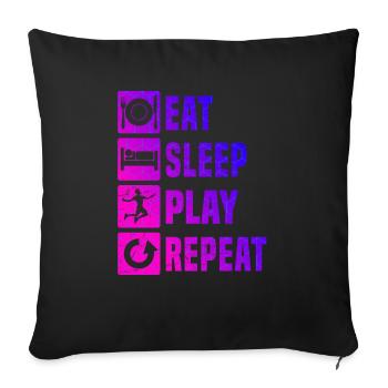 Women's Badminton Badminton Players Badminton - Sofa pillowcase 17,3'' x 17,3'' (45 x 45 cm) - black - Front