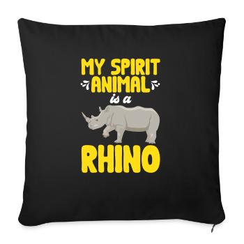 Rhino Rhino Unicorn - Sofa pillowcase 17,3'' x 17,3'' (45 x 45 cm) - black - Front