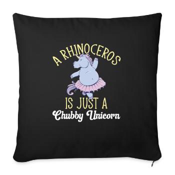 Rhino Rhino Unicorn - Sofa pillowcase 17,3'' x 17,3'' (45 x 45 cm) - black - Front