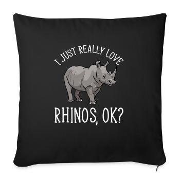 Rhino Rhino Unicorn - Sofa pillowcase 17,3'' x 17,3'' (45 x 45 cm) - black - Front