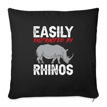 Rhino Rhino Unicorn - Sofa pillowcase 17,3'' x 17,3'' (45 x 45 cm) - black - Front