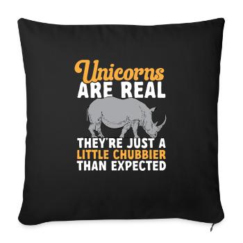 Rhino Rhino Unicorn - Sofa pillowcase 17,3'' x 17,3'' (45 x 45 cm) - black - Front