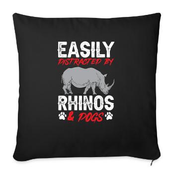 Rhino Rhino Unicorn - Sofa pillowcase 17,3'' x 17,3'' (45 x 45 cm) - black - Front