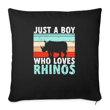 Rhino Rhino Unicorn - Sofa pillowcase 17,3'' x 17,3'' (45 x 45 cm) - black - Front