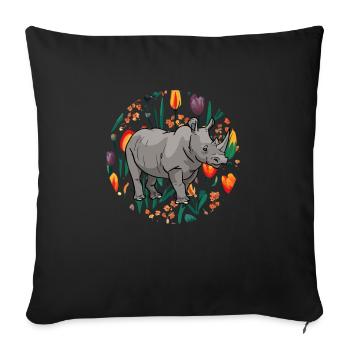 Rhino Rhino Unicorn - Sofa pillowcase 17,3'' x 17,3'' (45 x 45 cm) - black - Front