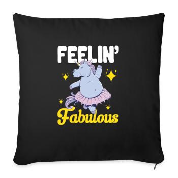 Rhino Rhino Unicorn - Sofa pillowcase 17,3'' x 17,3'' (45 x 45 cm) - black - Front
