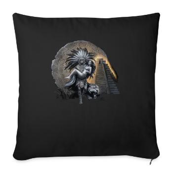 Aztec Warrior Indigenous Mexican Aztec Jaguar - Sofa pillowcase 17,3'' x 17,3'' (45 x 45 cm) - black - Front