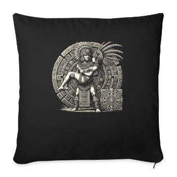 Aztec Warrior Indigenous Mexican Aztec Jaguar - Sofa pillowcase 17,3'' x 17,3'' (45 x 45 cm) - black - Front