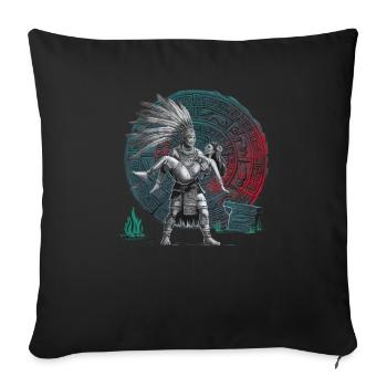 Aztec Warrior Indigenous Mexican Aztec Jaguar - Sofa pillowcase 17,3'' x 17,3'' (45 x 45 cm) - black - Front