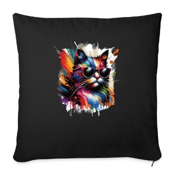 Das Leben Ist Besser Mit Katzen - Sofakissenbezug 45 x 45 cm - Schwarz - Vorne