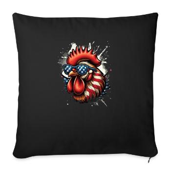 Big Chicken Cool Chicken Usa Chicken - Housse de coussin décorative 45 x 45 cm - noir - Devant