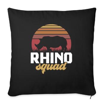 Rhino Rhino Unicorn - Sofa pillowcase 17,3'' x 17,3'' (45 x 45 cm) - black - Front