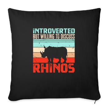 Rhino Rhino Unicorn - Sofa pillowcase 17,3'' x 17,3'' (45 x 45 cm) - black - Front