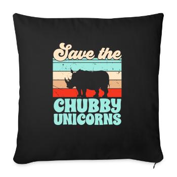 Rhino Rhino Unicorn - Sofa pillowcase 17,3'' x 17,3'' (45 x 45 cm) - black - Front