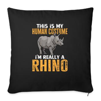 Rhino Rhino Unicorn - Sofa pillowcase 17,3'' x 17,3'' (45 x 45 cm) - black - Front