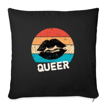 Queer vintage retro Stil - Sofakissenbezug 45 x 45 cm - Schwarz - Vorne