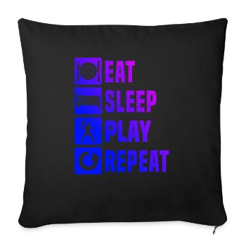 Pickleball Pickleball Homme Jouer au racquetball - Housse de coussin décorative 45 x 45 cm - noir - Devant