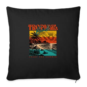 Sommerparadies Vintage - Sofakissenbezug 45 x 45 cm - Schwarz - Vorne