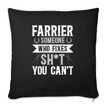 Farrier Horseshoe Horseshoeing - Sofa pillowcase 17,3'' x 17,3'' (45 x 45 cm) - black - Front