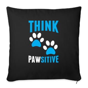 Denken Pfote Lustig Hund Pfotenabdruck Humor Tier - Sofakissenbezug 45 x 45 cm - Schwarz - Vorne