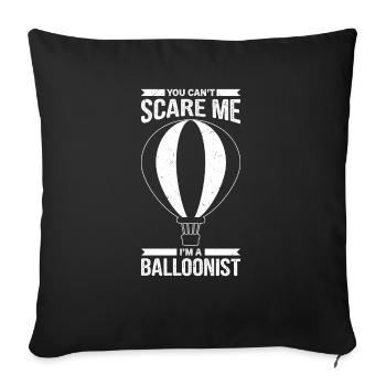 Witziger Heißluftballon Spruch - Sofakissenbezug 45 x 45 cm - Schwarz - Vorne