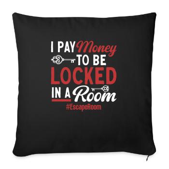 Escape Room - Sofa pillowcase 17,3'' x 17,3'' (45 x 45 cm) - black - Front