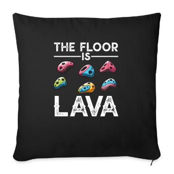 The ground is lava bouldering - Sofa pillowcase 17,3'' x 17,3'' (45 x 45 cm) - black - Front