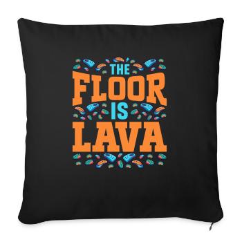 The ground is lava bouldering - Sofa pillowcase 17,3'' x 17,3'' (45 x 45 cm) - black - Front