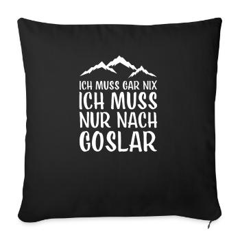 Goslar I Harz Brocken Brockenbahn Walpurgis for - Sofa pillowcase 17,3'' x 17,3'' (45 x 45 cm) - black - Front