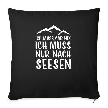 Seesen Harz Brocken Brockenbahn Walpurgis for - Sofa pillowcase 17,3'' x 17,3'' (45 x 45 cm) - black - Front