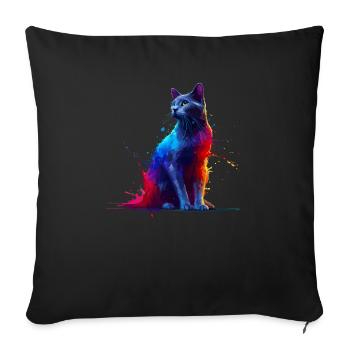 Éclaboussures colorées Bombay Cat - Housse de coussin décorative 45 x 45 cm - noir - Devant