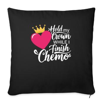 Mois de la sensibilisation au cancer du sein Pink Ribbon Chemo - Housse de coussin décorative 45 x 45 cm - noir - Devant