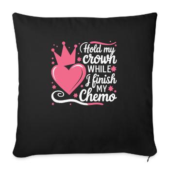 Mois de la sensibilisation au cancer du sein Pink Ribbon Chemo - Housse de coussin décorative 45 x 45 cm - noir - Devant
