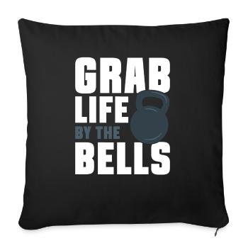 Kettlebell Workout Entraînement de fitness - Housse de coussin décorative 45 x 45 cm - noir - Devant