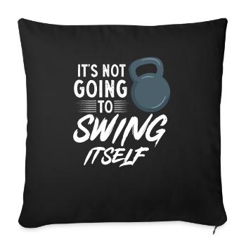 Kettlebell Workout Fitness Training - Sofa pillowcase 17,3'' x 17,3'' (45 x 45 cm) - black - Front