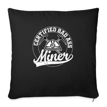 Coal blooded American miner Mining Patriotic - Sofa pillowcase 17,3'' x 17,3'' (45 x 45 cm) - black - Front