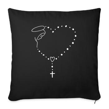 Vierge Marie Jésus Bible Religion chrétienne Madone - Housse de coussin décorative 45 x 45 cm - noir - Devant