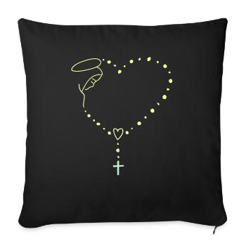 Vierge Marie Jésus Bible Religion chrétienne Madone - Housse de coussin décorative 45 x 45 cm - noir - Devant