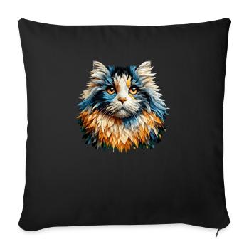 Polygon Art American Curl - Sofa pillowcase 17,3'' x 17,3'' (45 x 45 cm) - black - Front